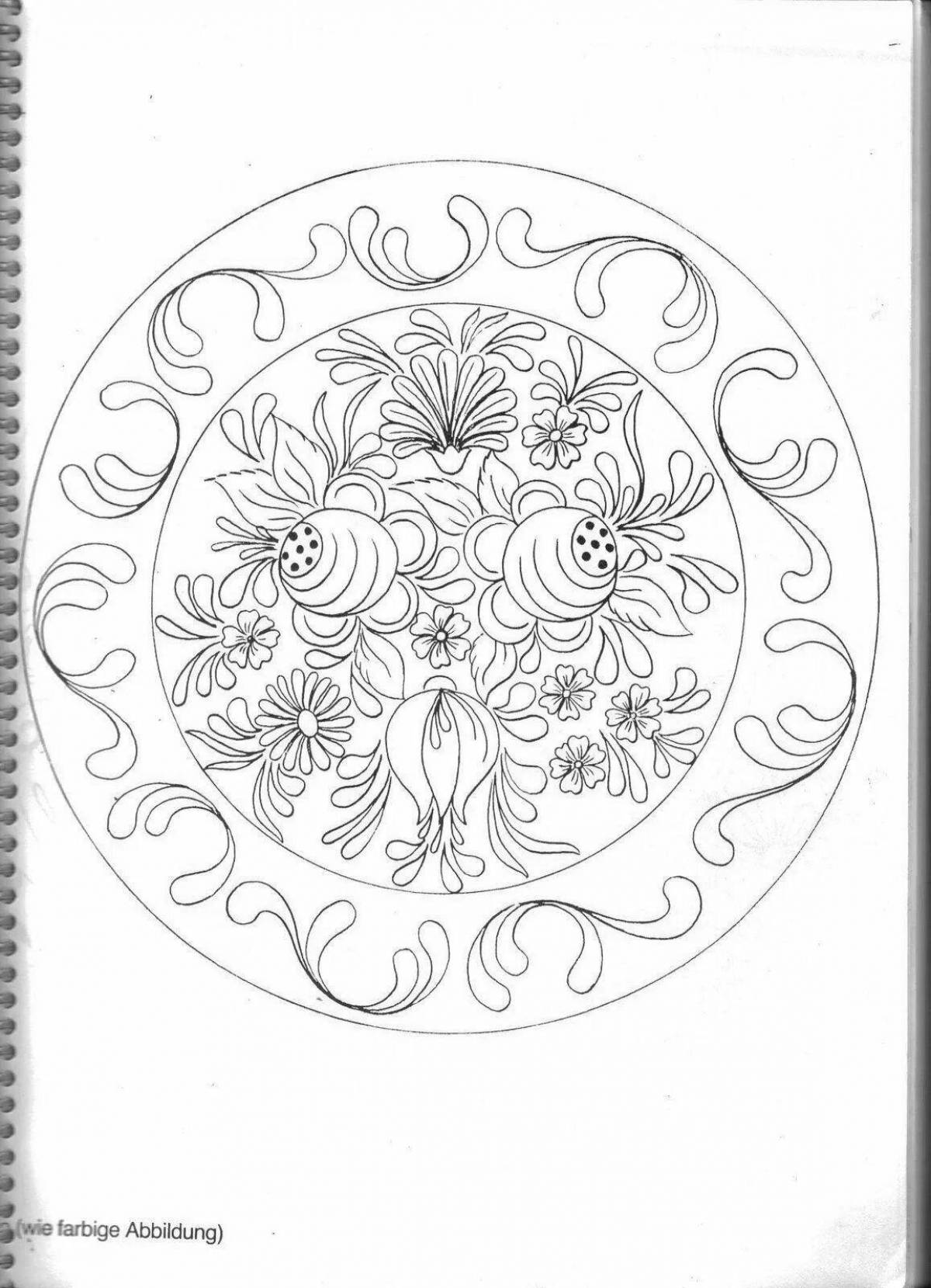 Charming plate with coloring book