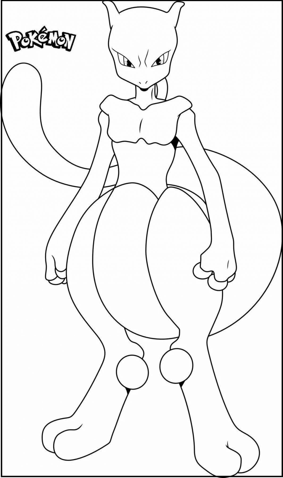 Vibrant mute pokemon coloring page