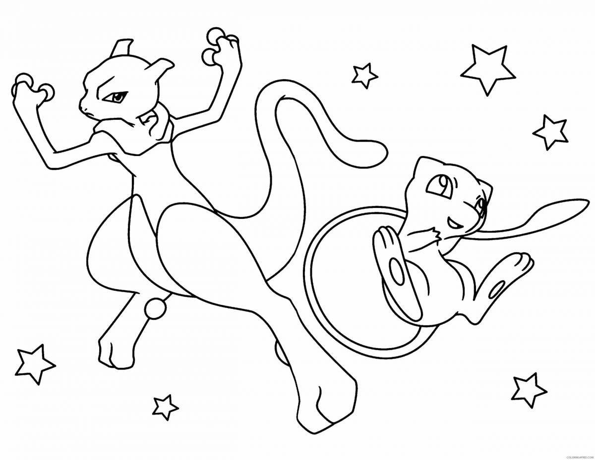 Adorable mute pokemon coloring page