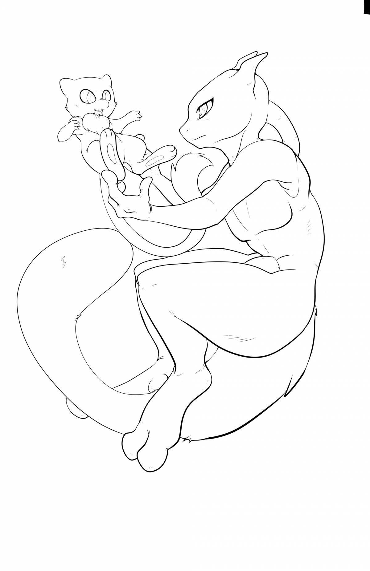 Amazing mute pokemon coloring page