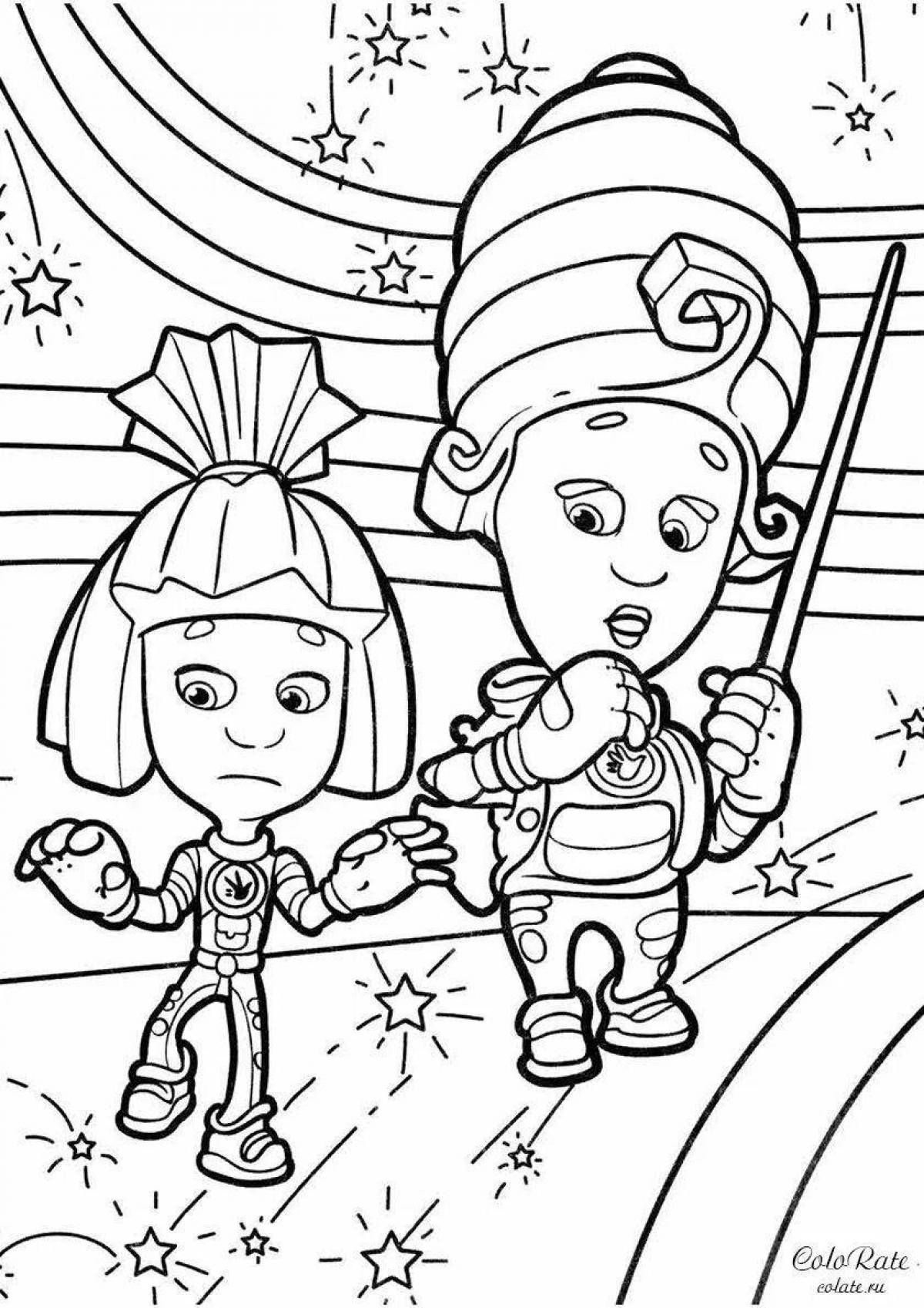 Bright cartoon coloring book for girls 6-7 years old