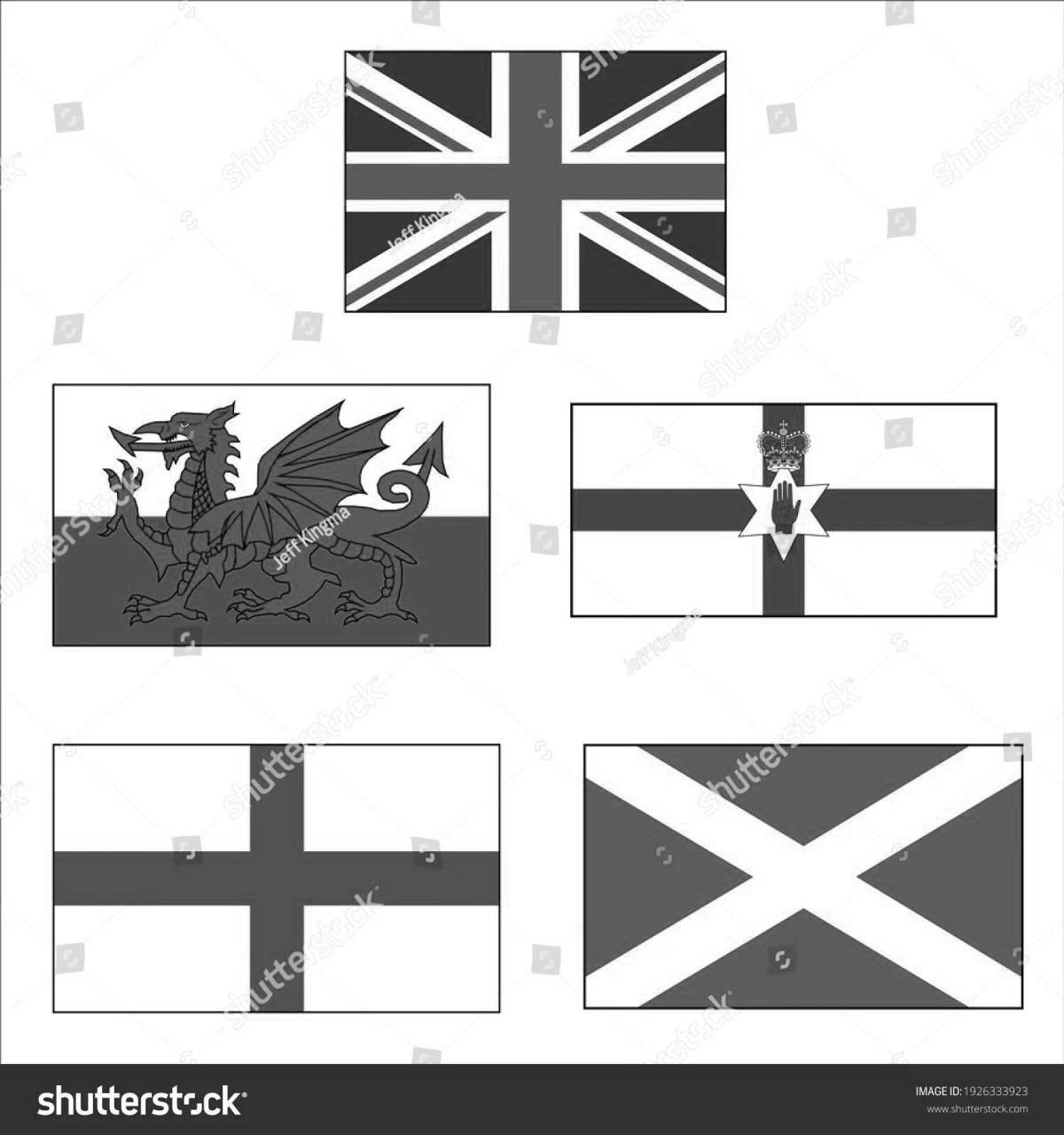 Раскраска большой флаг шотландии