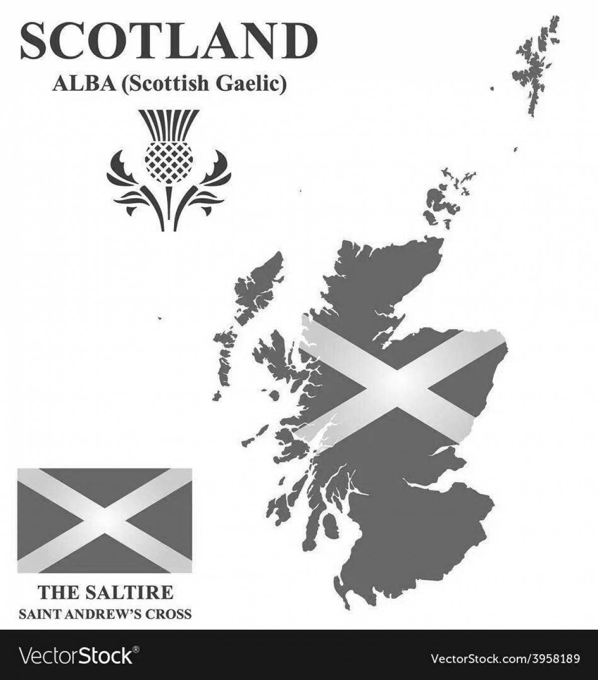 Scotland shiny flag coloring page