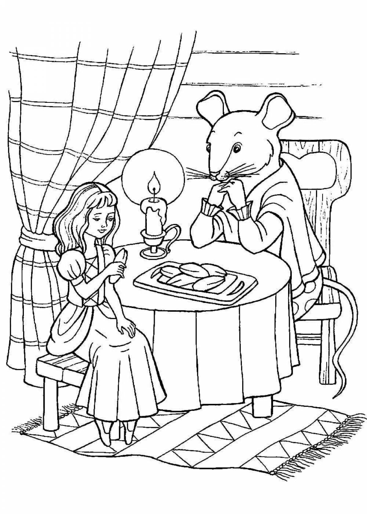 Playful coloring book based on fairy tales