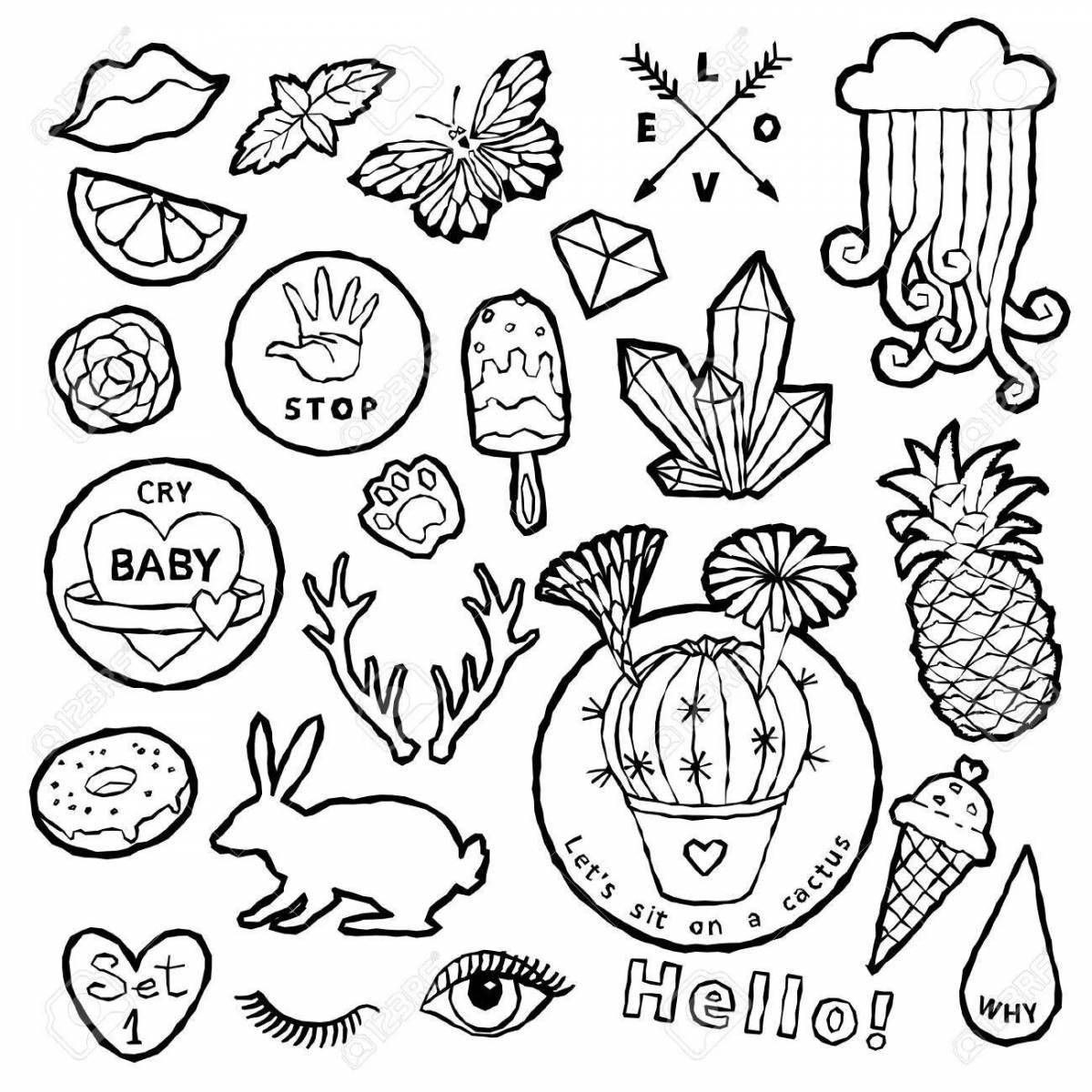 Playful DIY sticker coloring page