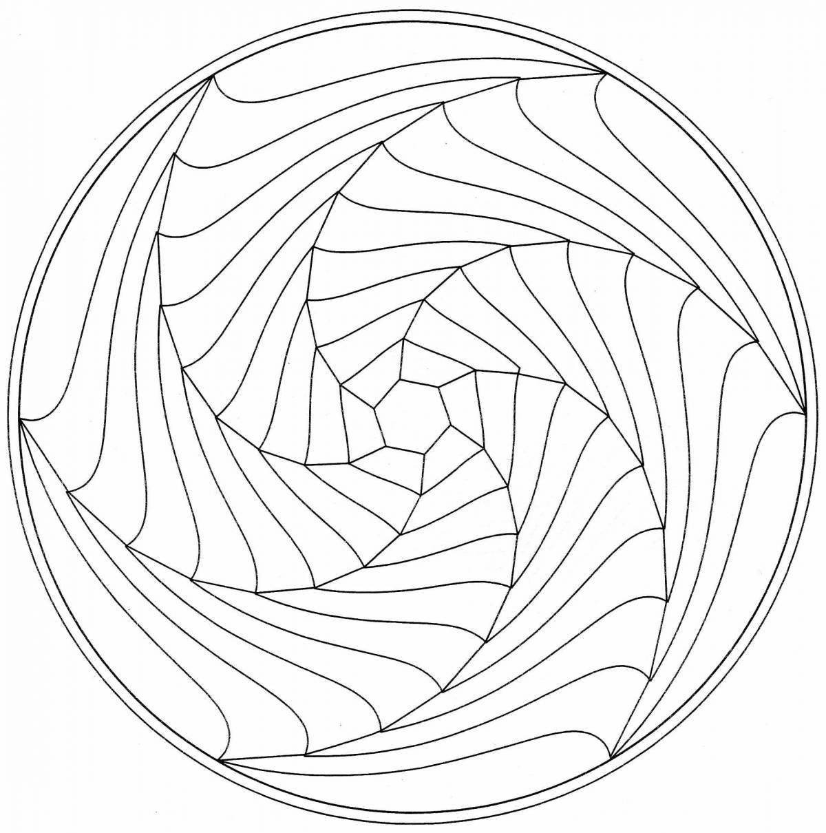 Coloring page with delicate circular pattern