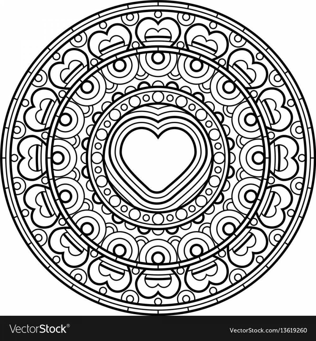 Coloring book exquisite circle pattern