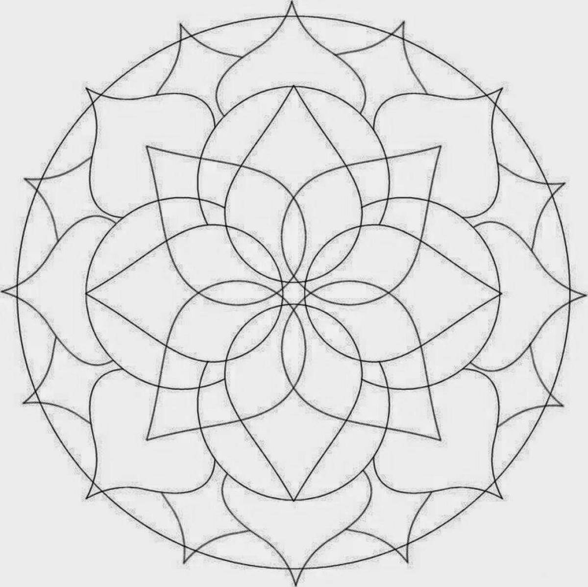 Coloring page with elegant circle