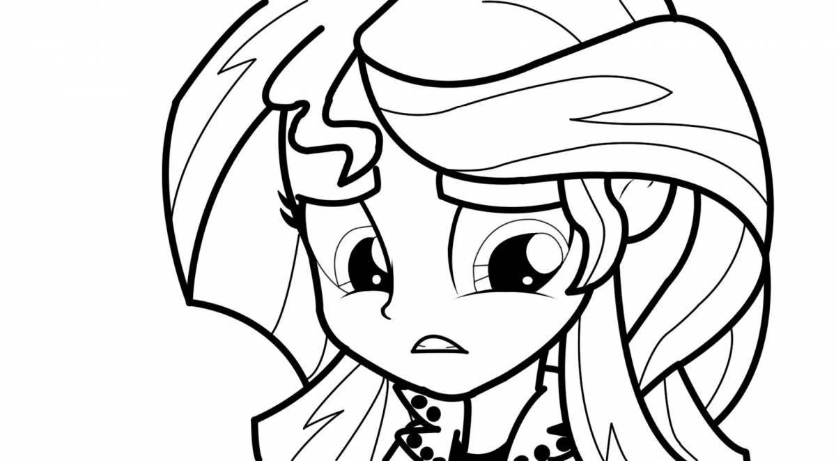 Colorful little pony girls coloring pages