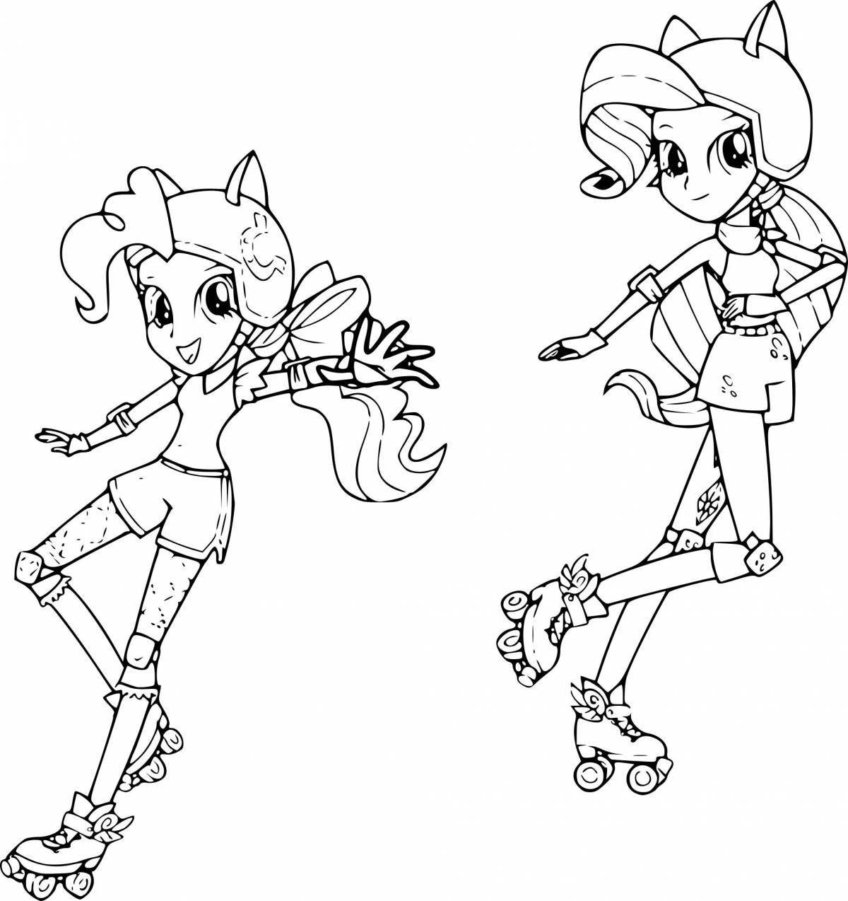 Fabulous little pony girls coloring pages