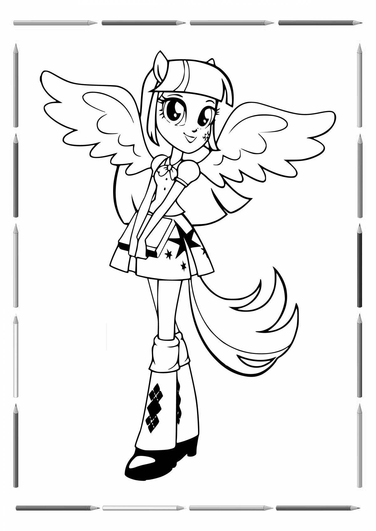Coloring radiant little pony girls