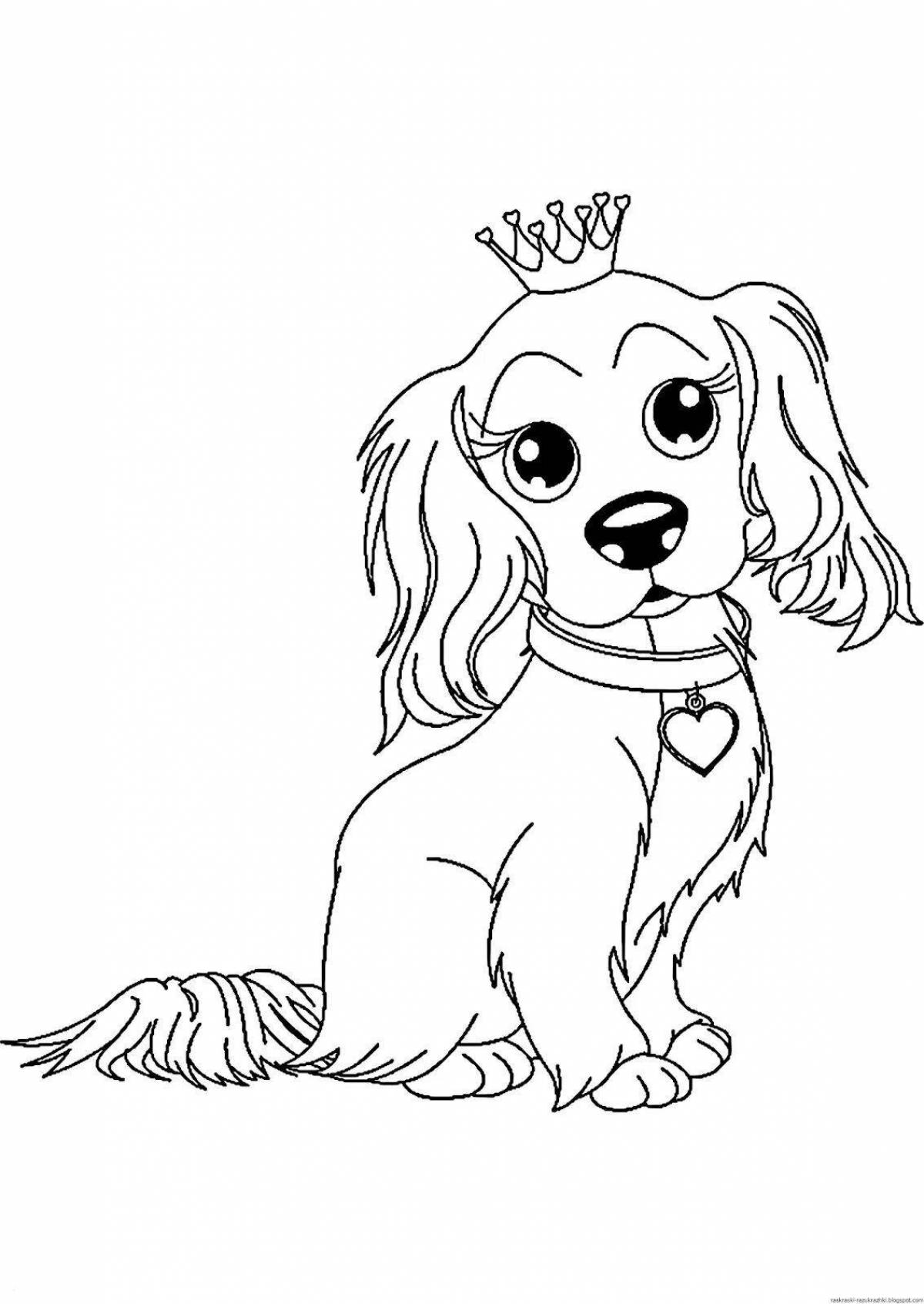 Sweet puppy girl coloring book