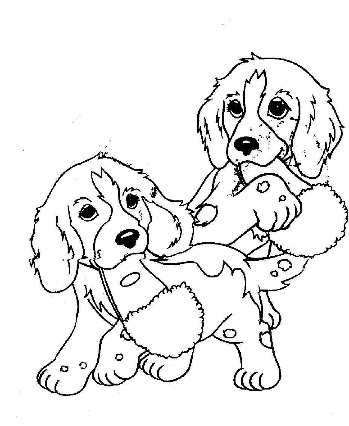 Playful coloring for puppy girls