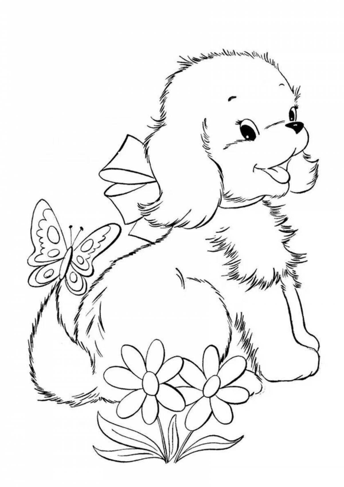 Joyful coloring for puppy girls