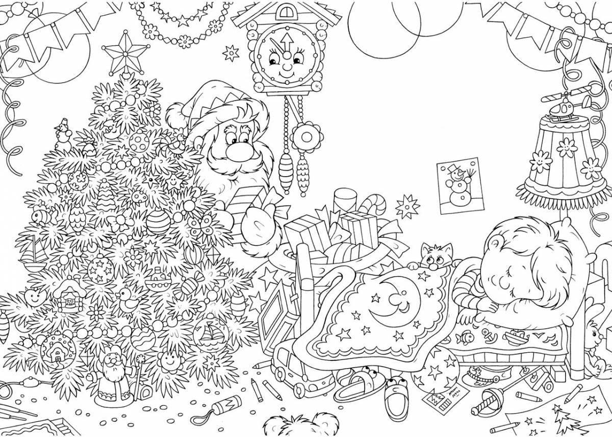 Color-lush big new year coloring page