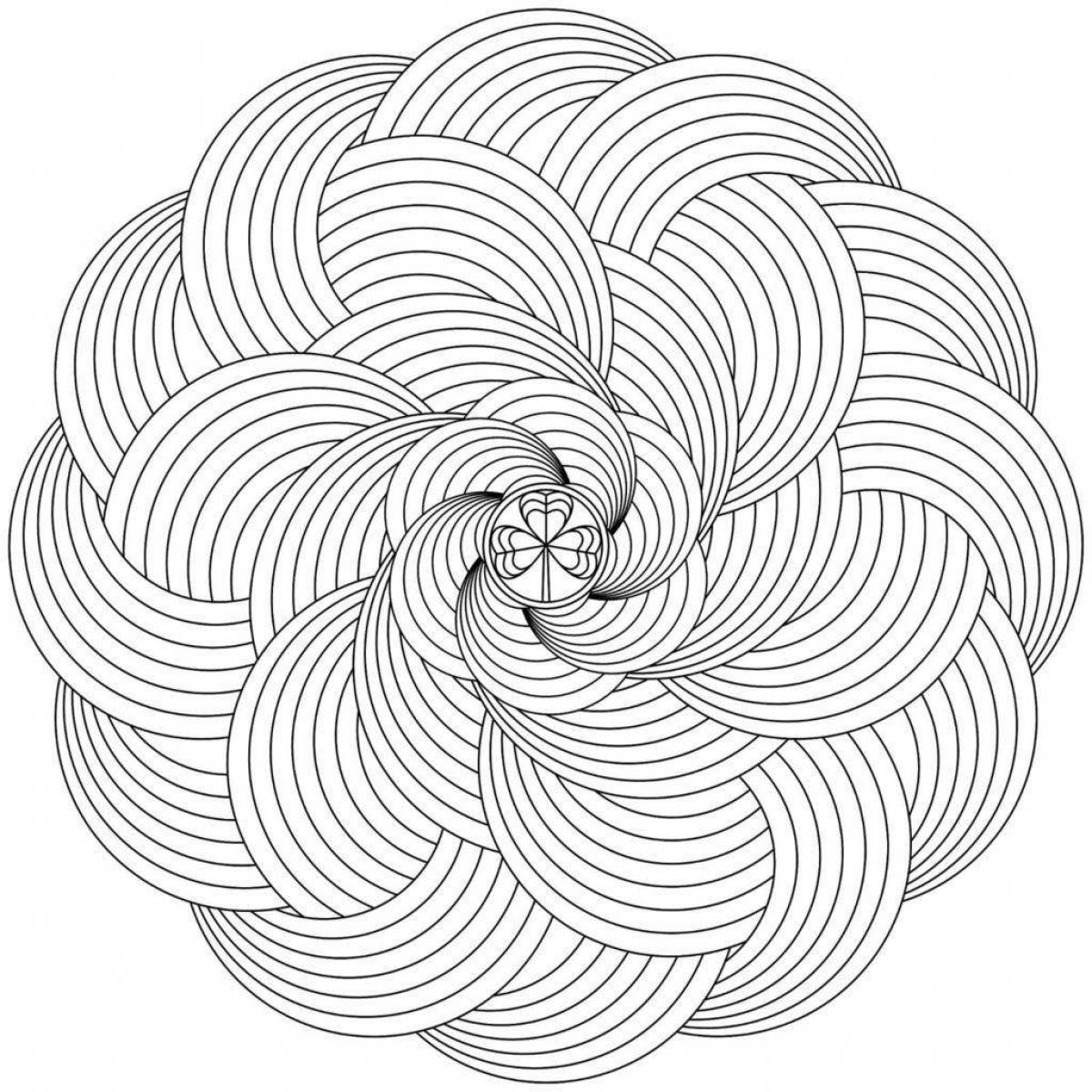 Восхитительная спиральная аниме-раскраска