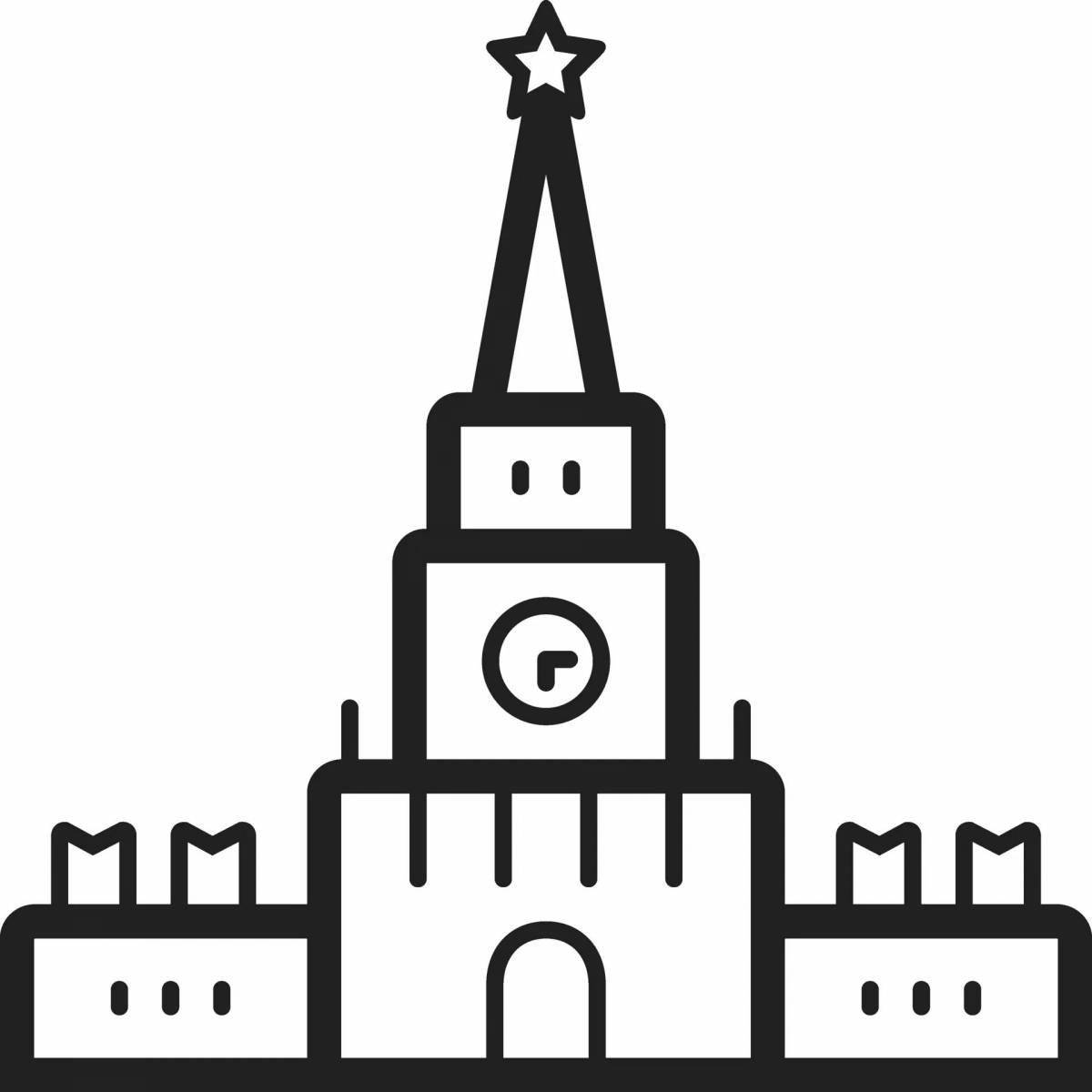 Изысканная раскраска спасская башня кремля
