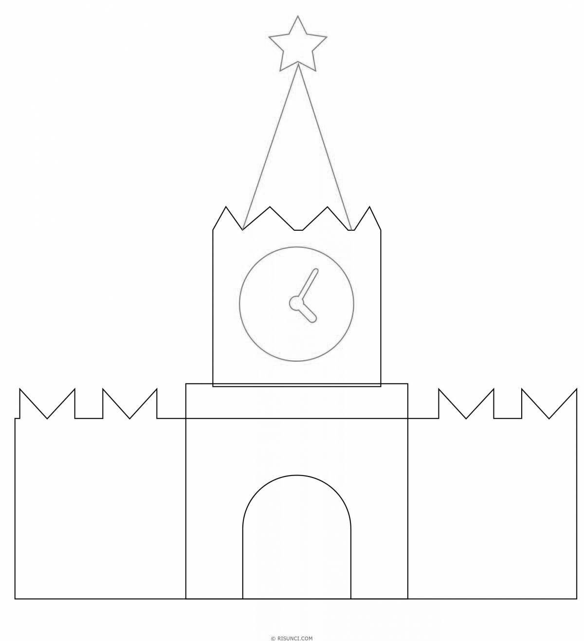 Щедрая раскраска спасская башня кремля