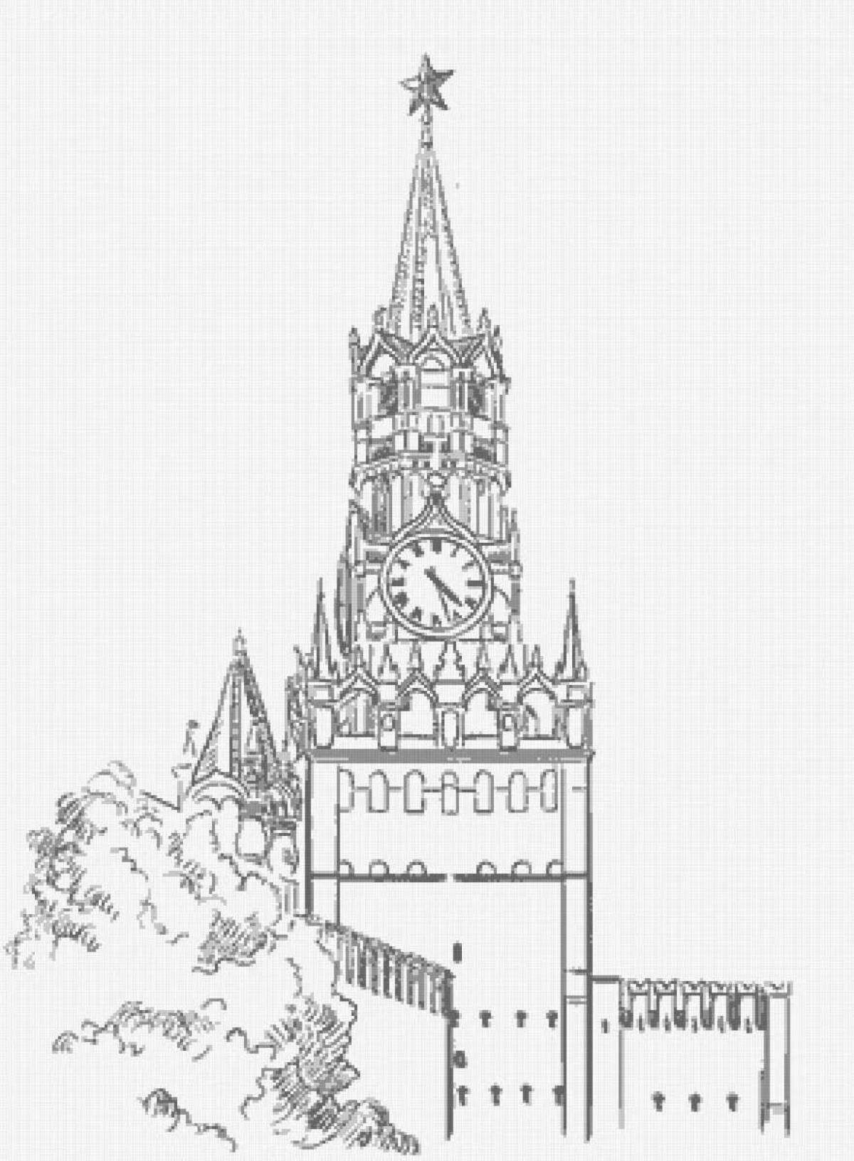 Позолоченная раскраска спасская башня кремля