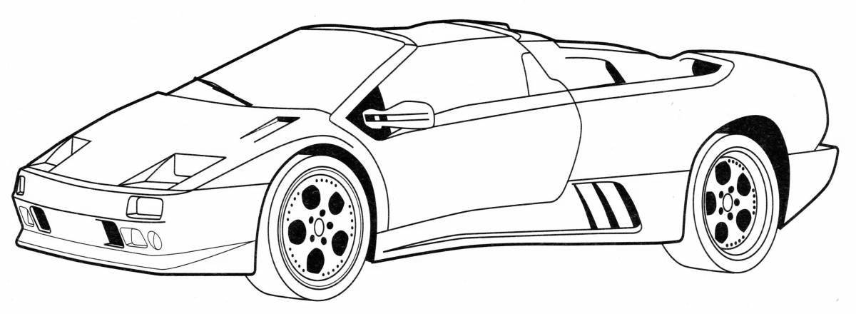 Lamborghini art coloring for kids