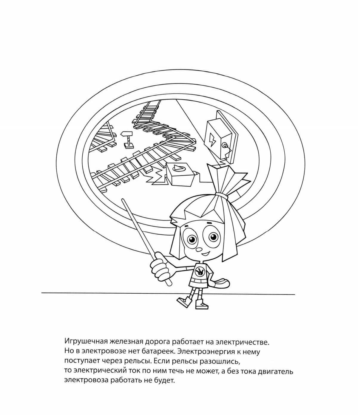 Coloring page charming fixies washing machine