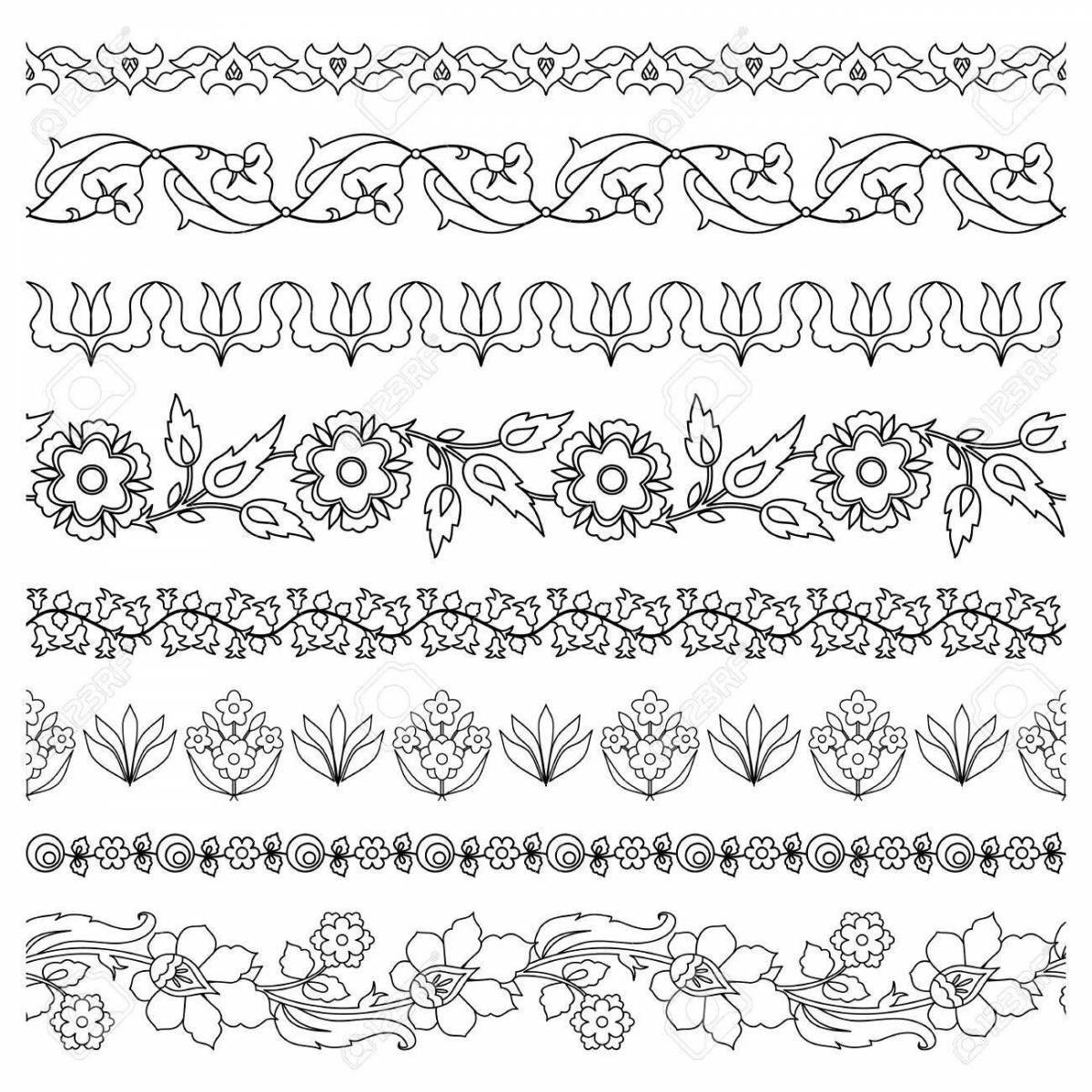 Glittering shiny striped pattern coloring page