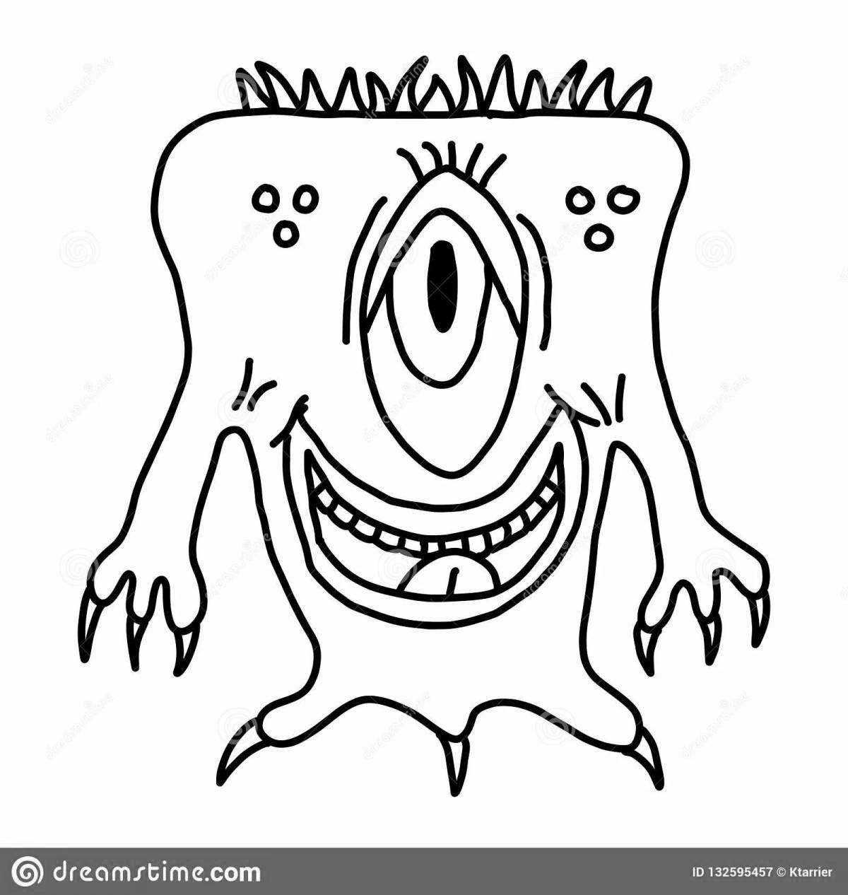 Creepy coloring pages monsters from the door