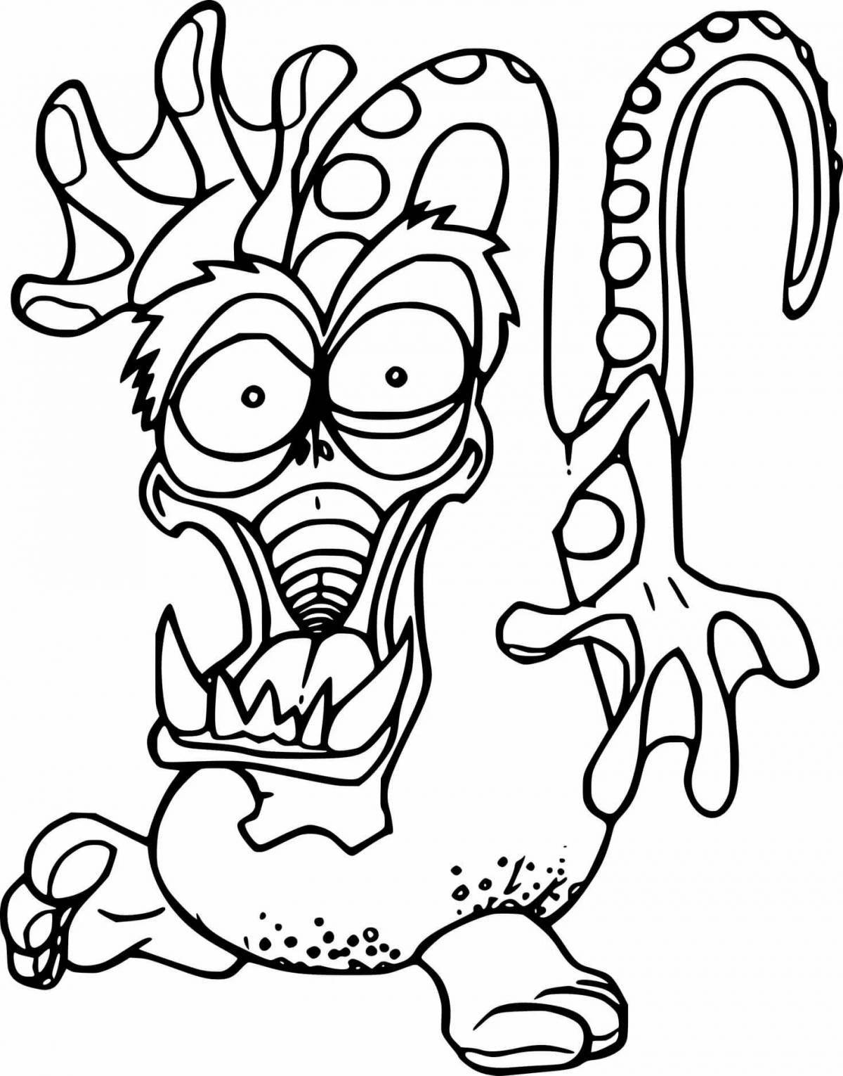 Ugly coloring pages monsters from the door