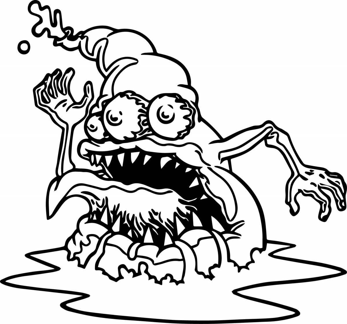 Weird door monster coloring pages