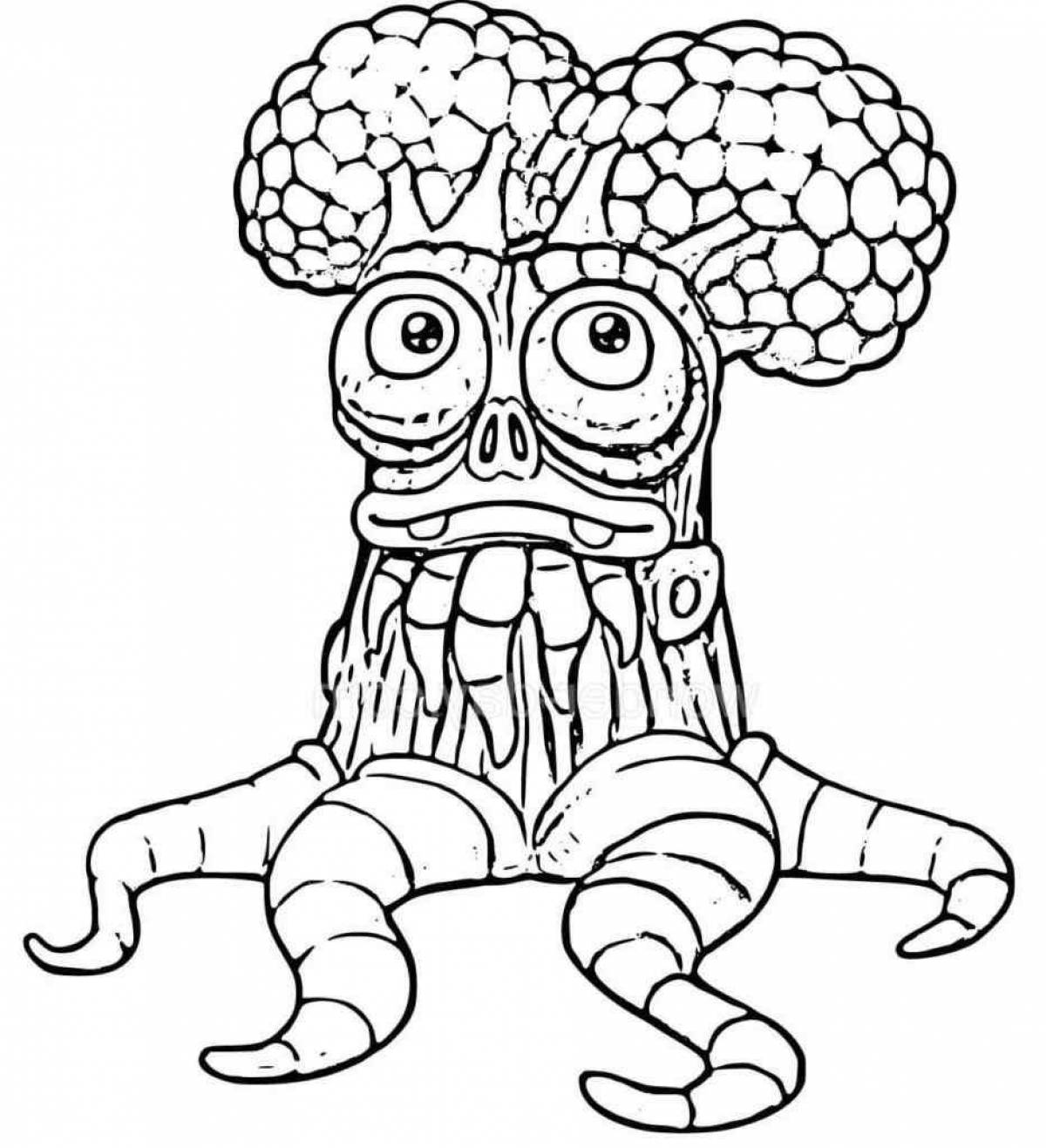 Disgusting monsters coloring pages from the door