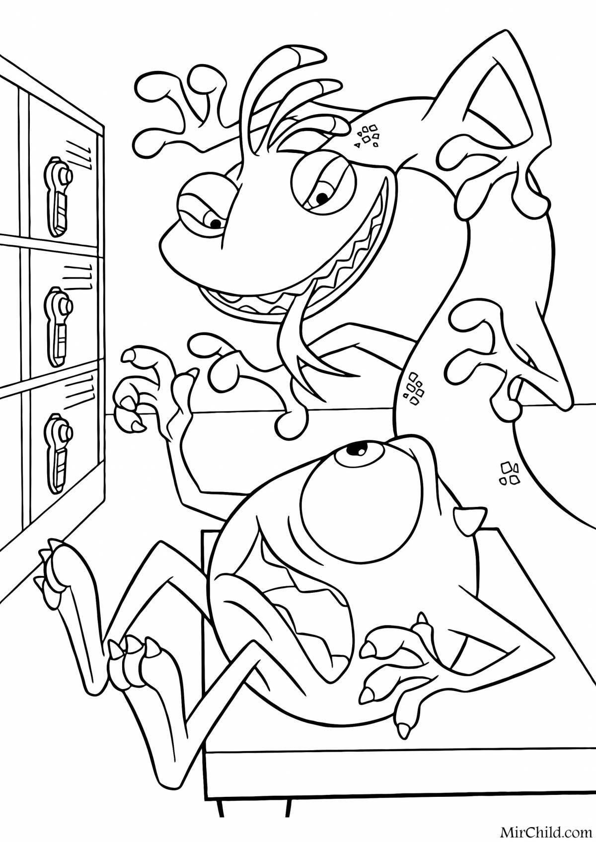 Malicious coloring monsters from the door