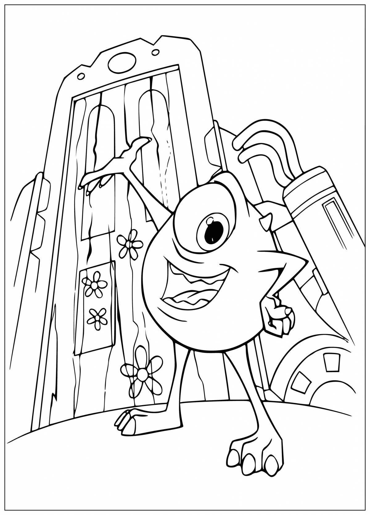 Horrible monsters at the door coloring pages