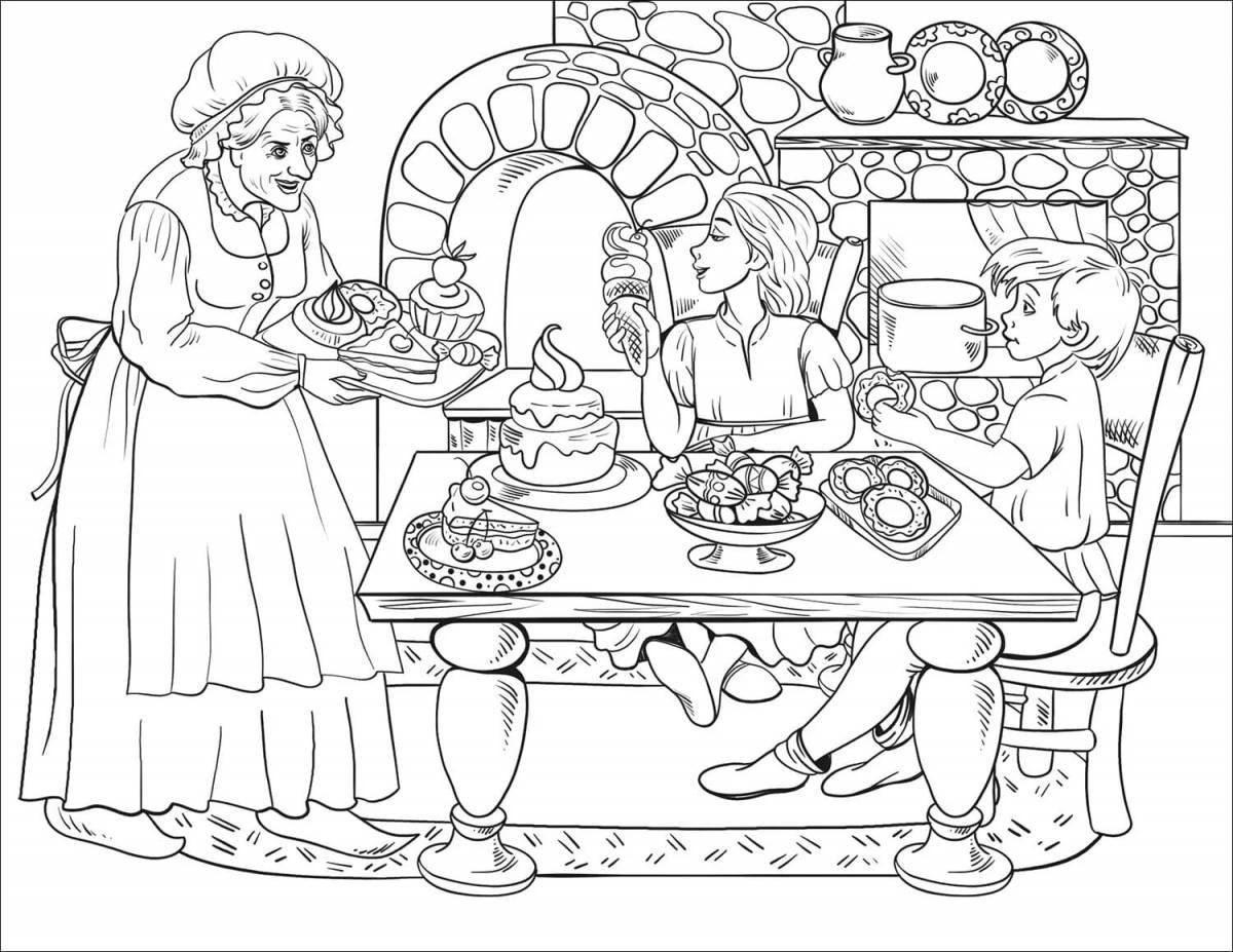 Coloring page adorable hansel and gretel