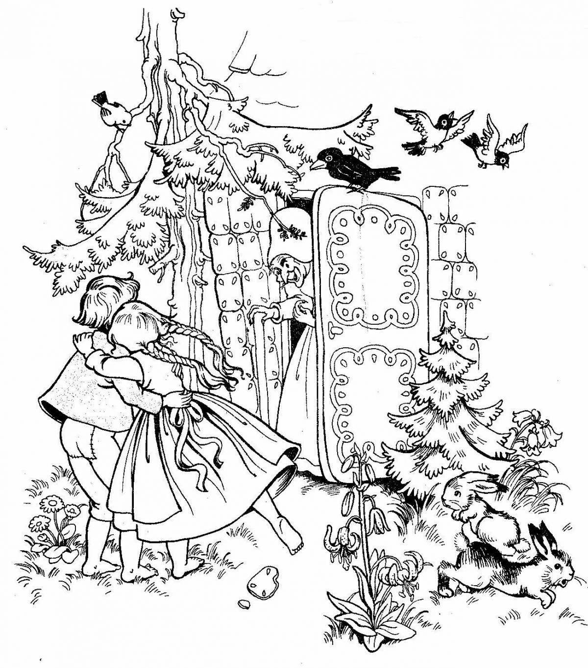 Gorgeous Hansel and Gretel coloring page