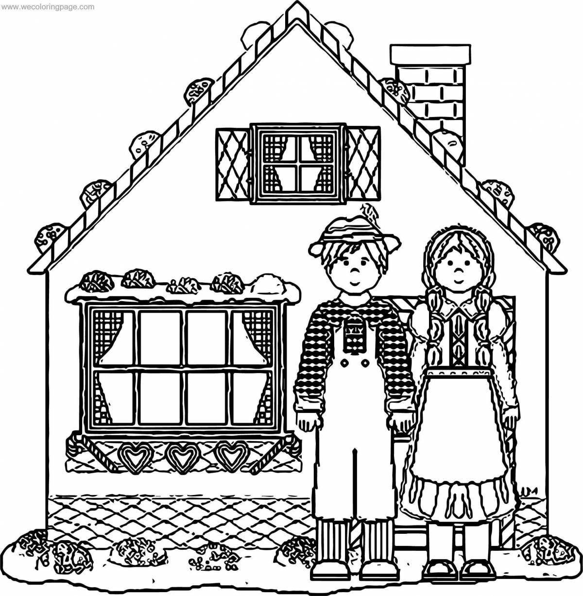 Animated coloring of Hansel and Gretel