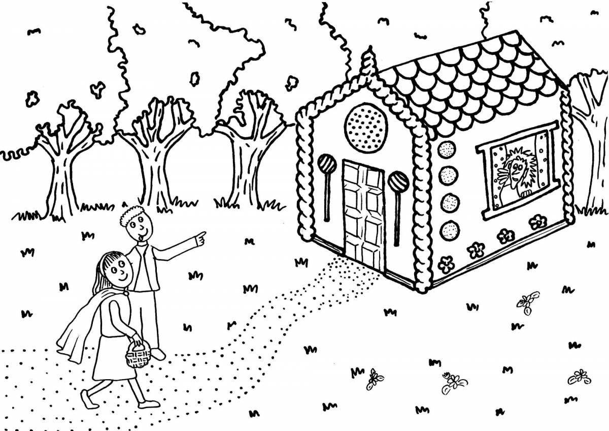 Charming hansel and gretel coloring book