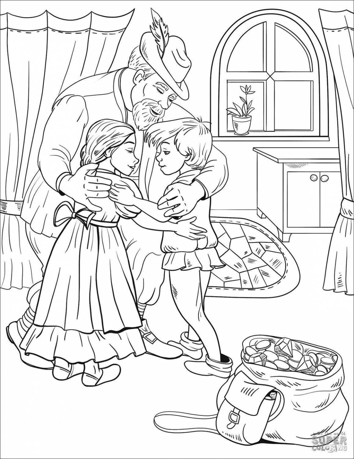 Dazzling hansel and gretel coloring book