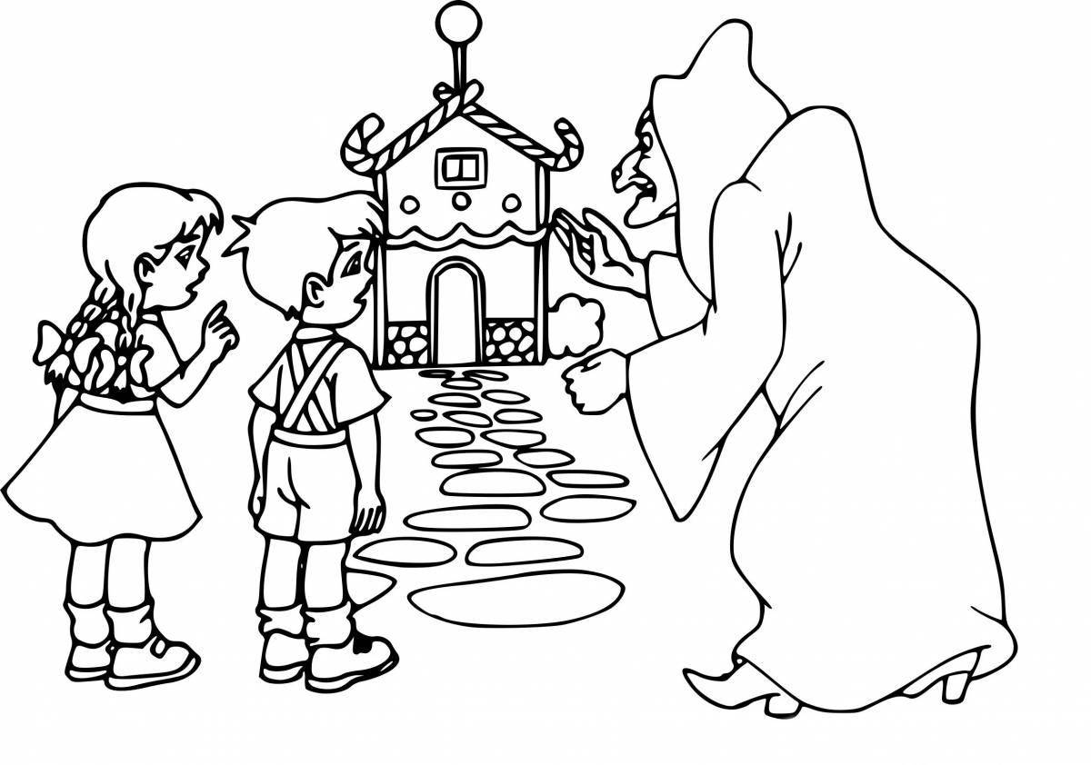 Coloring funny hansel and gretel