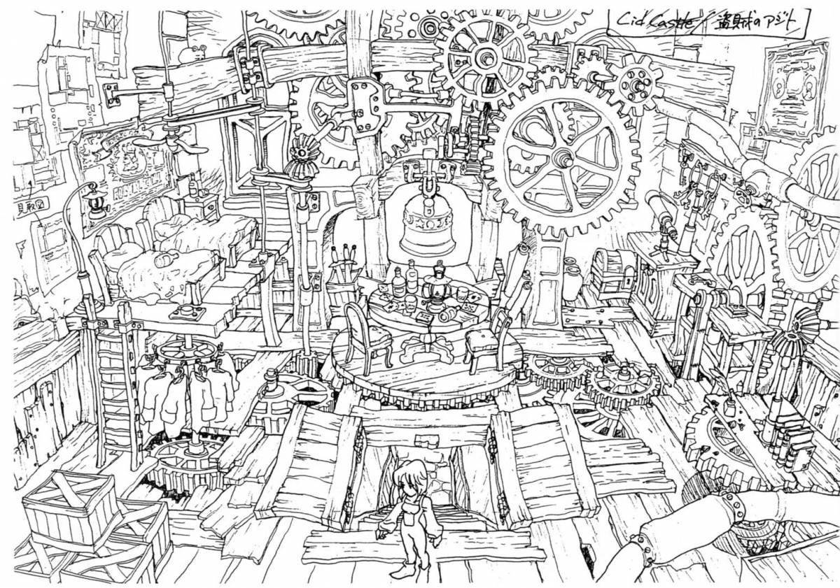 Sublime coloring page antistress fantasy world