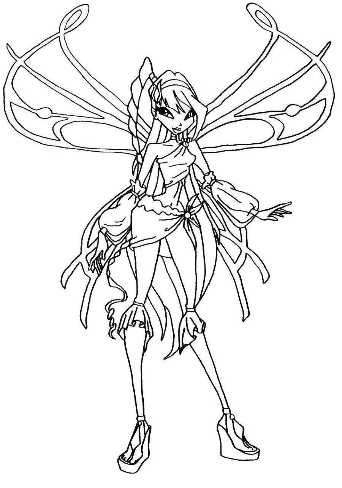 Раскраска Чудесная раскраска винкс стелла беливикс