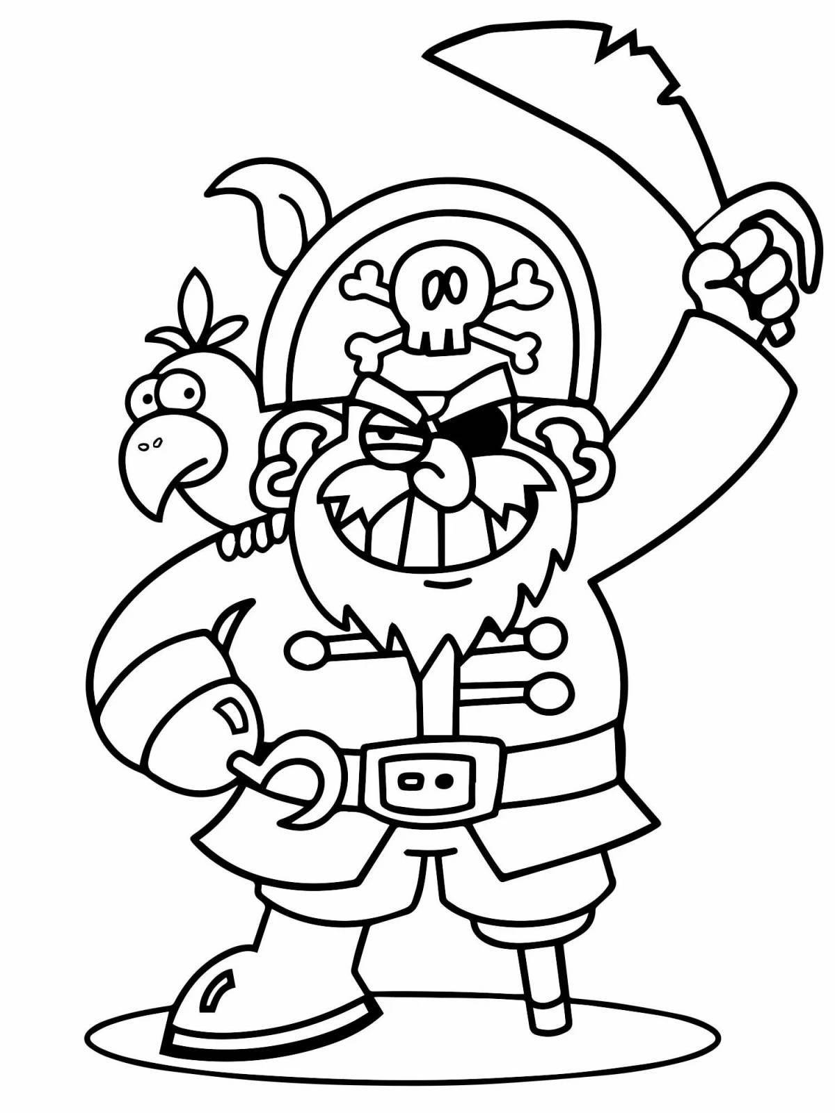 Bright pirate coloring book for kids