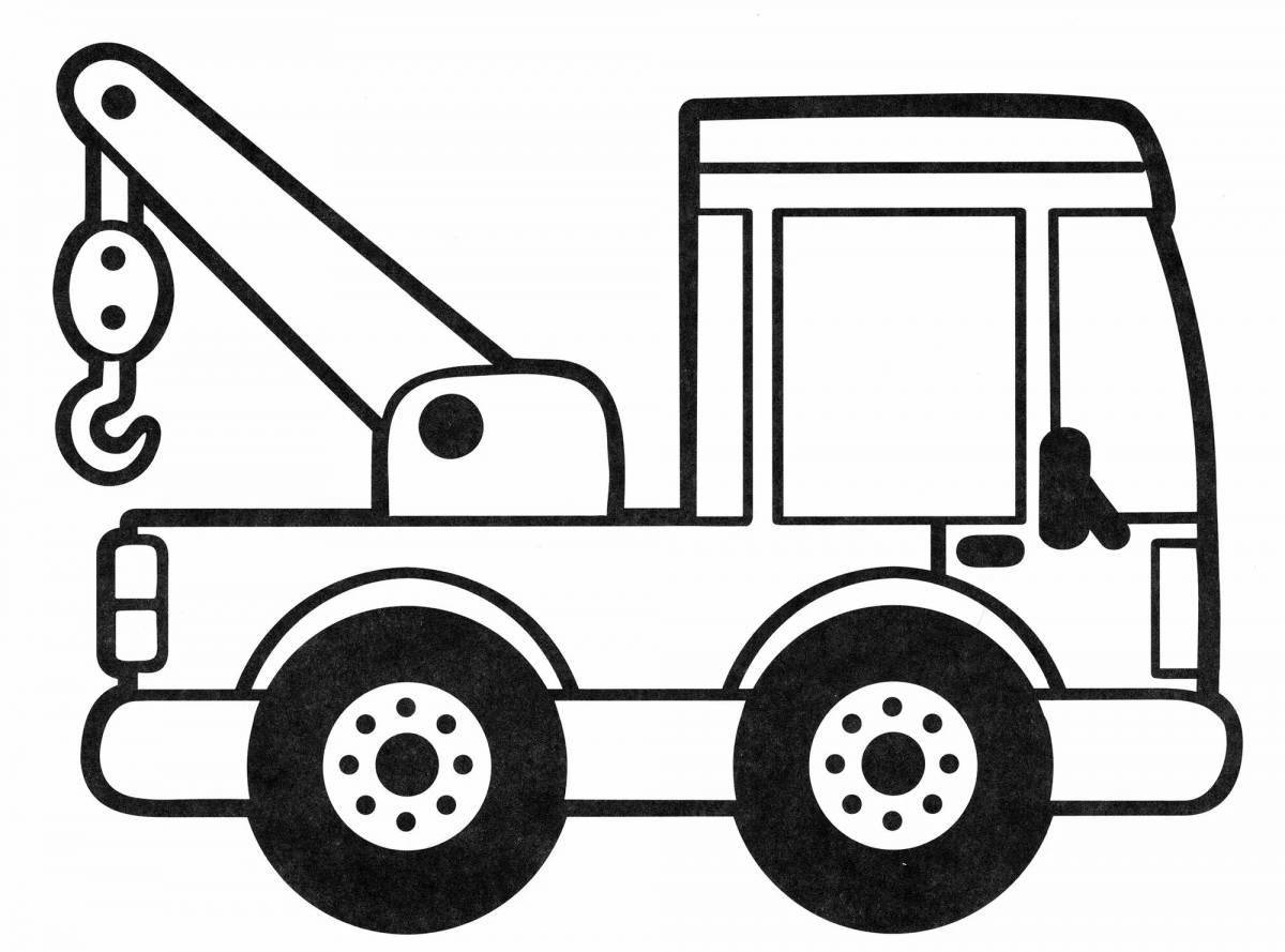 Coloring page of truck crane for the little ones