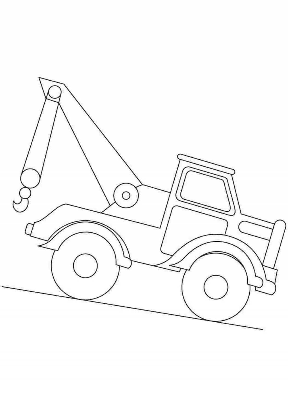 Coloring truck crane for kids