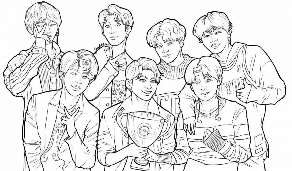 Cute spiral stray kids coloring page