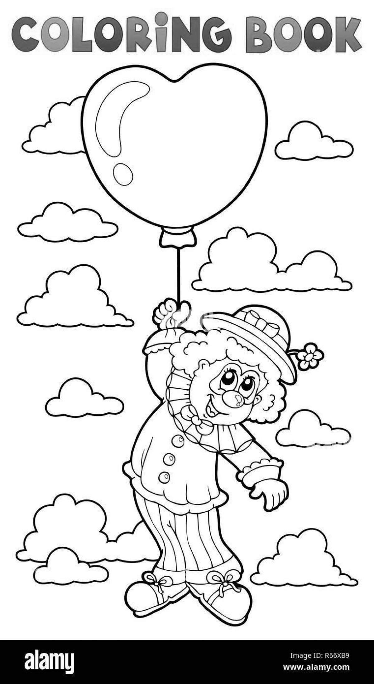Colorful clown with balloons