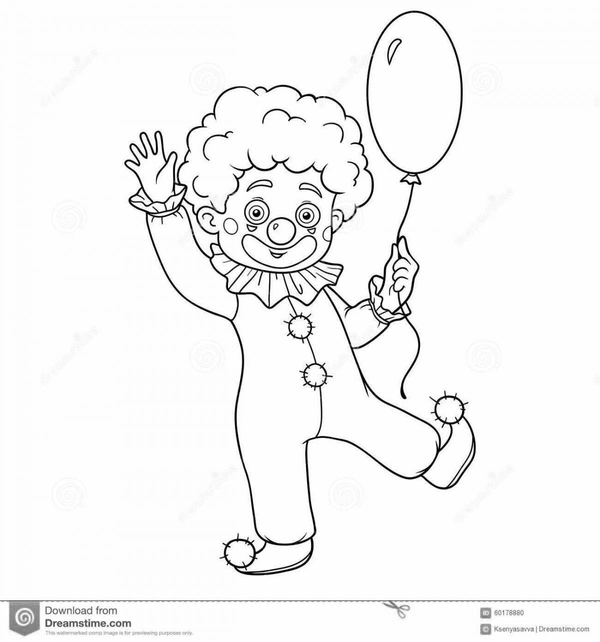 Strong clown with balloons