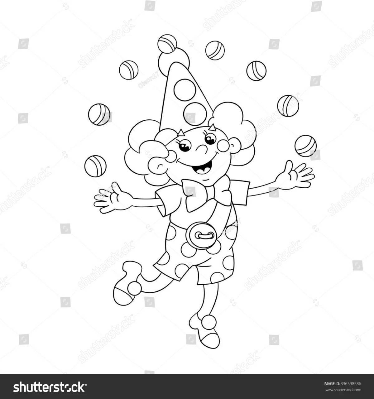 Living clown with balloons
