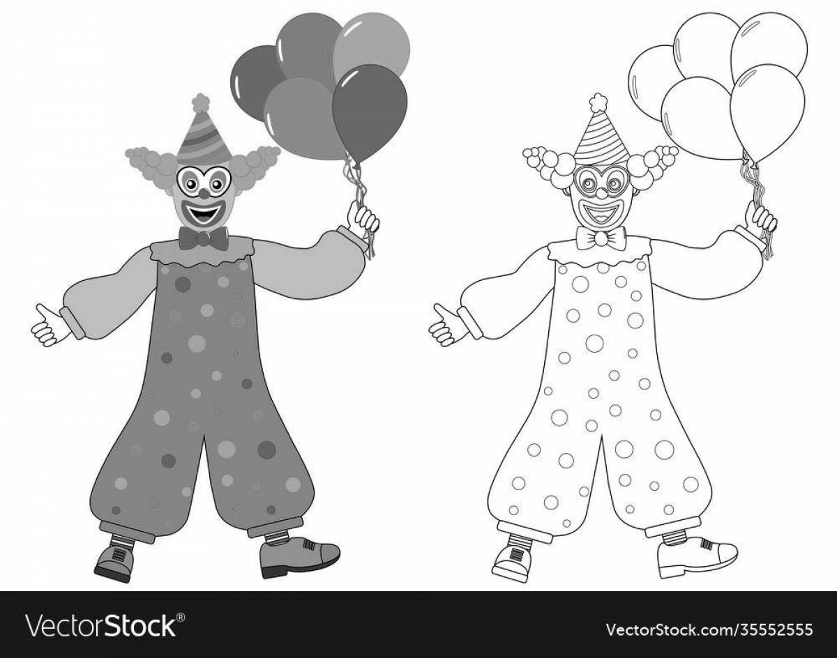 Charming clown with balloons
