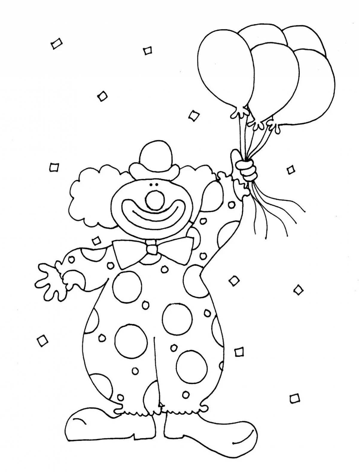 Sparkling clown with balloons