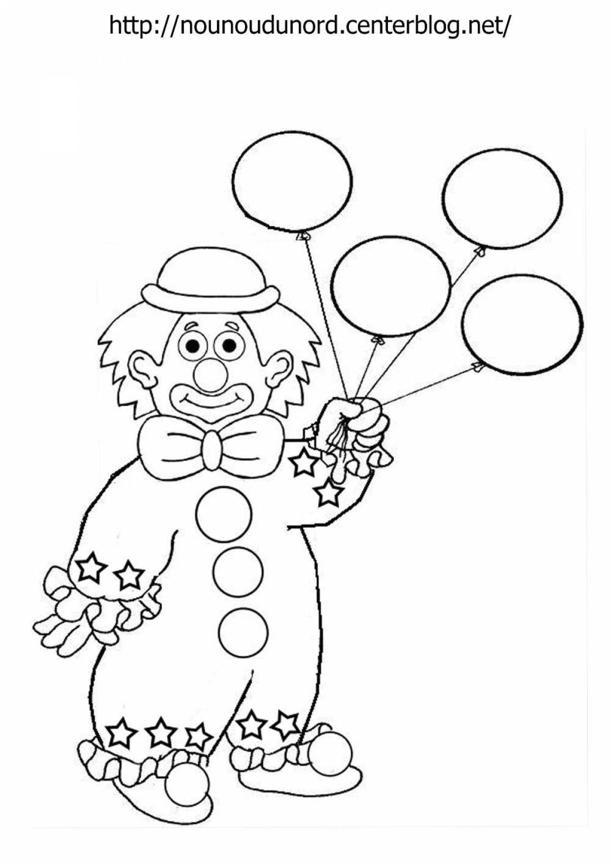 Animated clown with balloons